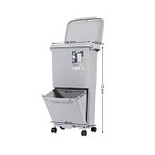 Пластиковый мусорный контейнер урна кухонная двойная  Mantella 4020-СР