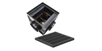 Дождеприемник 300х300 с пластиковой решеткой и корзинкой 