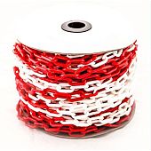 Пластиковая оградительная сигнальная цепь М8 8 мм 25 метров